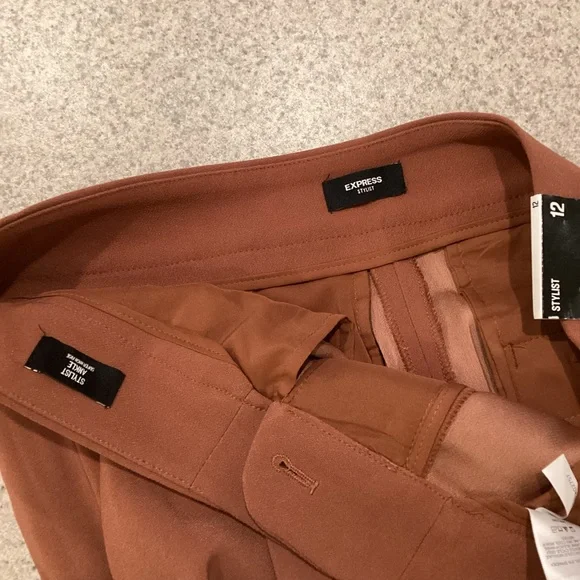 Express Light Brown Stylist Ankle Super High Rise Pant - Picture 11 of 11